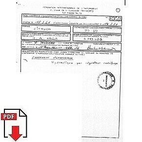 1960 Citroen DS 19 FIA homologation form PDF download